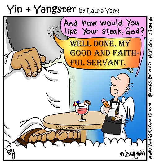 God's steak well done cartoon lol funny