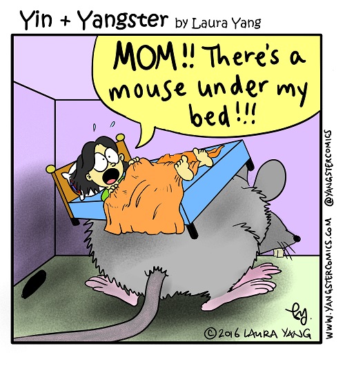 giant mouse under bed