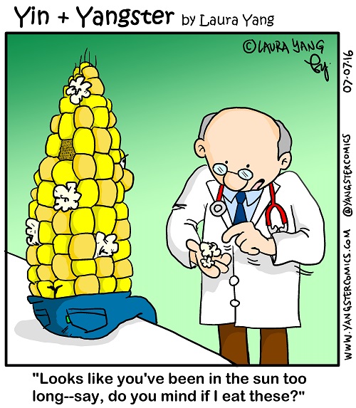 popcorn corn on the cob skin cancer health doctor sun